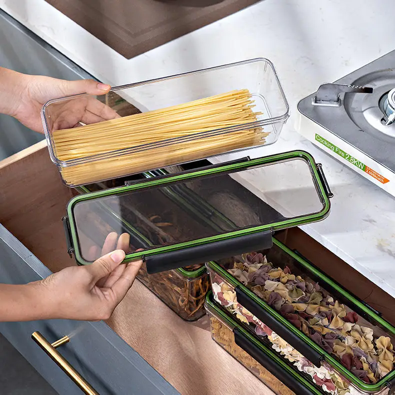 Новый дизайн лапши с крышкой прозрачный кухонный влагостойкий контейнер для хранения зерна холодильник