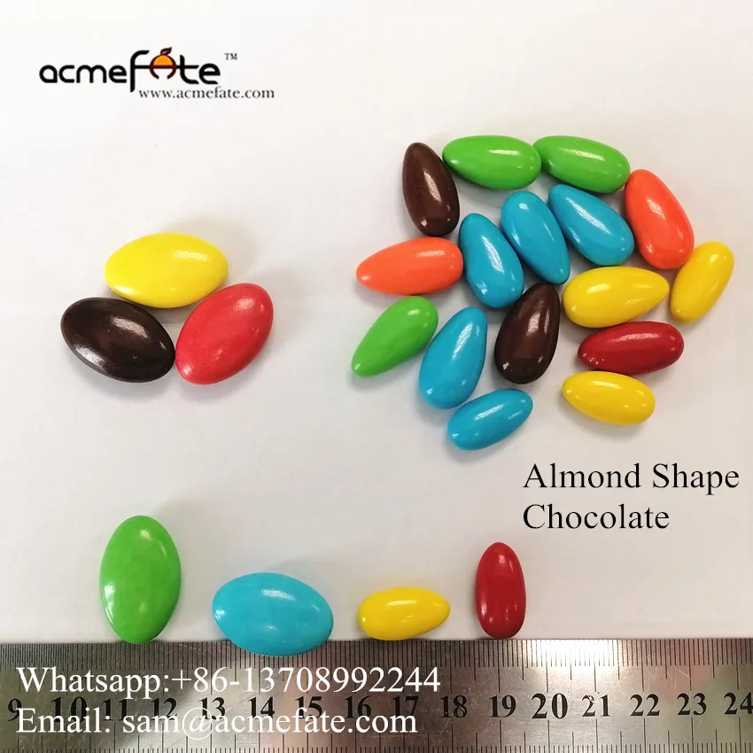 Halal compound Oval/almond shape chocolate candies chocolate beans dragee chocolate button supplier