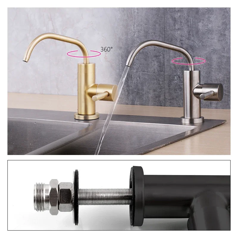 Stainless Steel Kitchen Direct Drinking Water Filter Tap Reverse Osmosis Water Filter Sink Faucet Single Handle Water Purifier