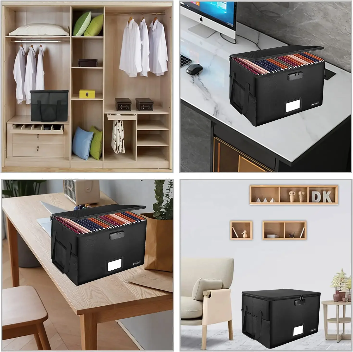 yuyang Classic Design Fireproof Waterproof Dust-Proof Document Storage Box Secure Organized Case File Bin for Important Papers