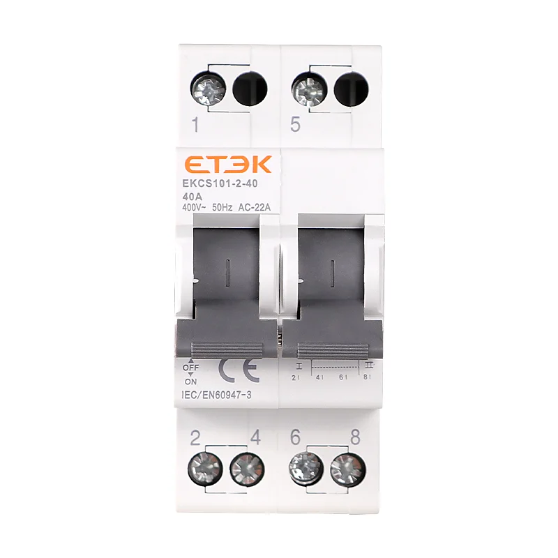 ETEK EKCS101 max.63 A Din Rail MTS двойной переключатель питания ручной модульный блокировки