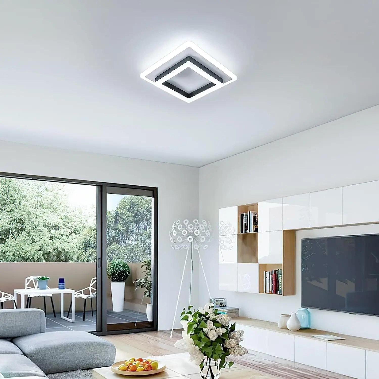 Modern Living Room Bedroom Black Ceiling Light Cold White Square Led Ceiling Light Led Lampen Deckenlampen