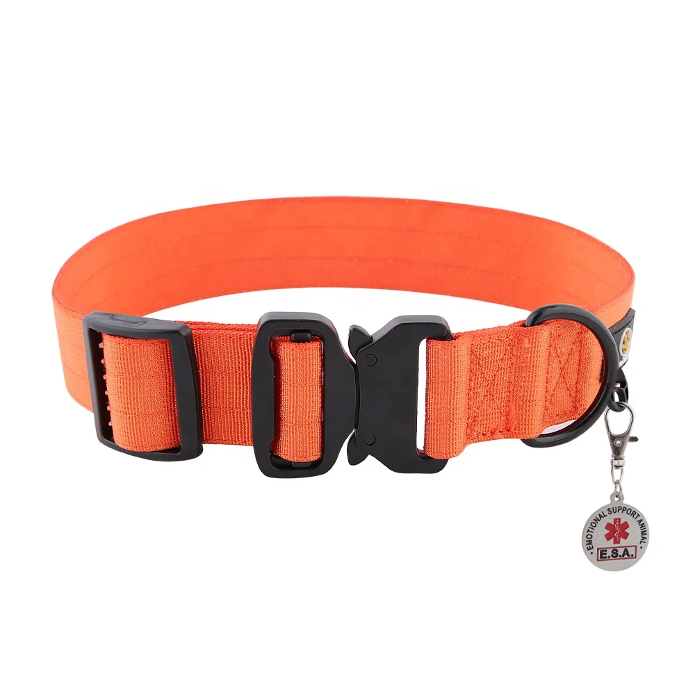 Wholesale Factory Pet Tactical Dog Collar Adjustable with Heavy Duty Metal Buckle Nylon Pet Training Dog Collar