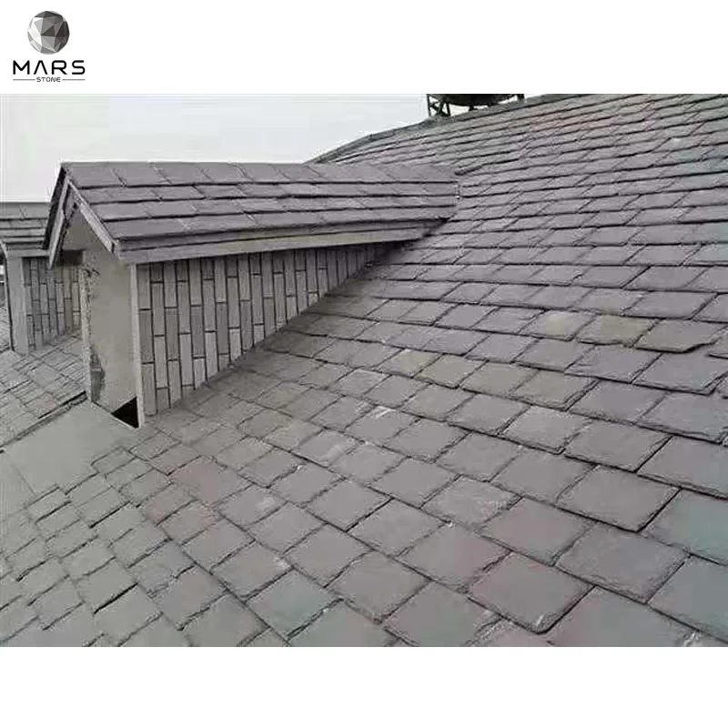 China Factory  Natural Stone Black Roof Slate Tiles For Villa Slate Roofing