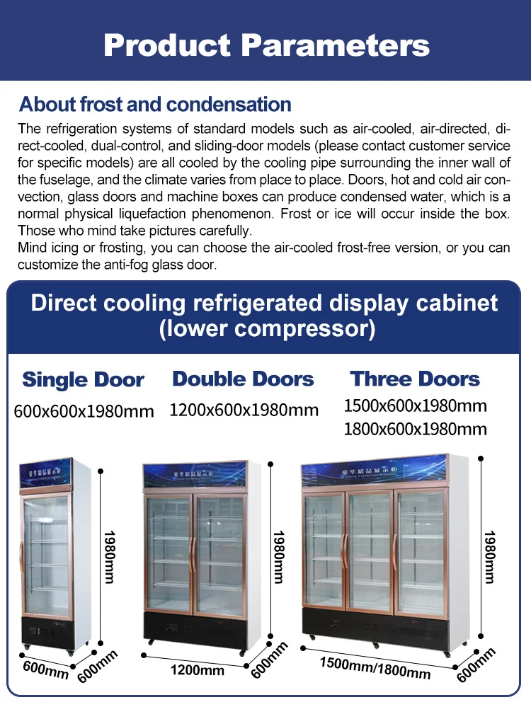Standard Type single Door copper tube direct Cooling lower compressor Commercial Beverage Refrigerator Drinks Chiller