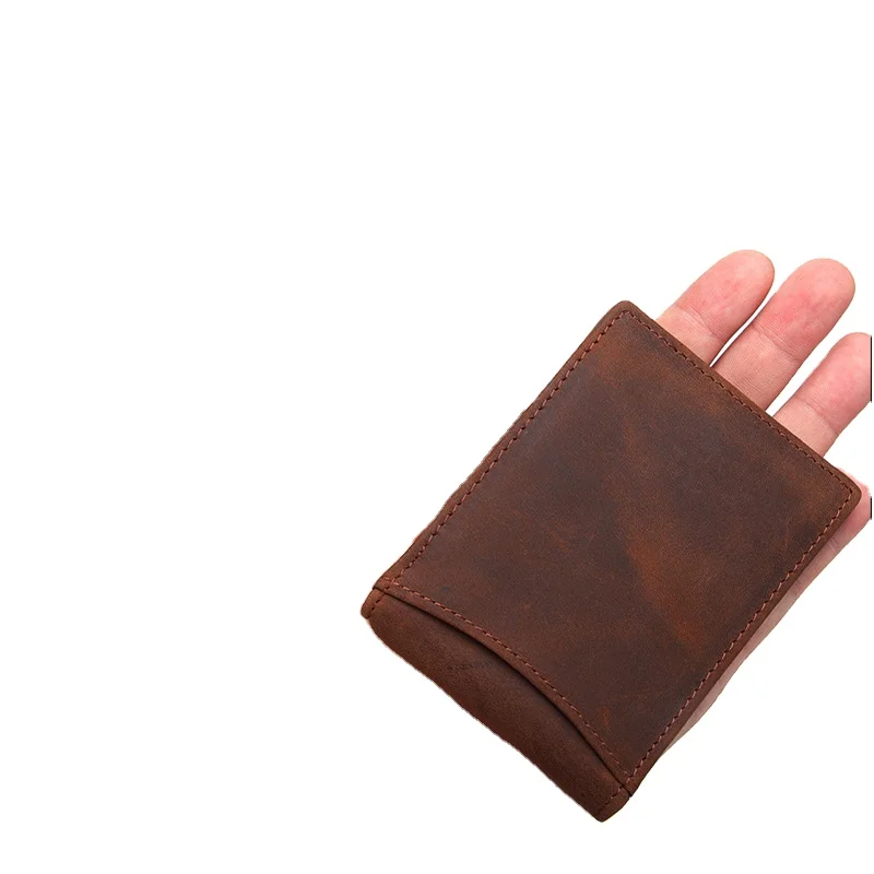 Wholesale Vintage Leather RFID blocking Wallet Money Clip
