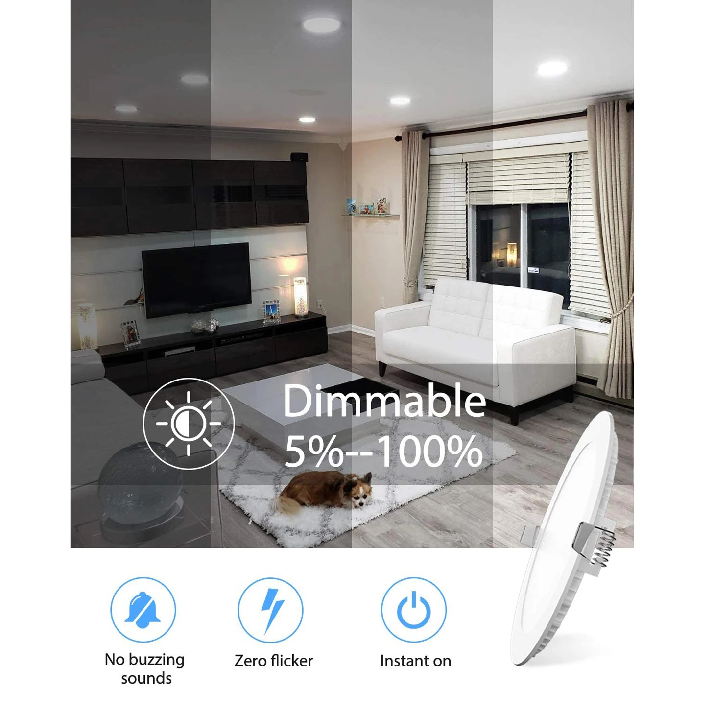 6 Inch 12W Recessed Ultra Thin Led Panel Light Retrofit Downlight Wafer Panel Ic Rated Etl Energystar Slim Panel Ceiling Light