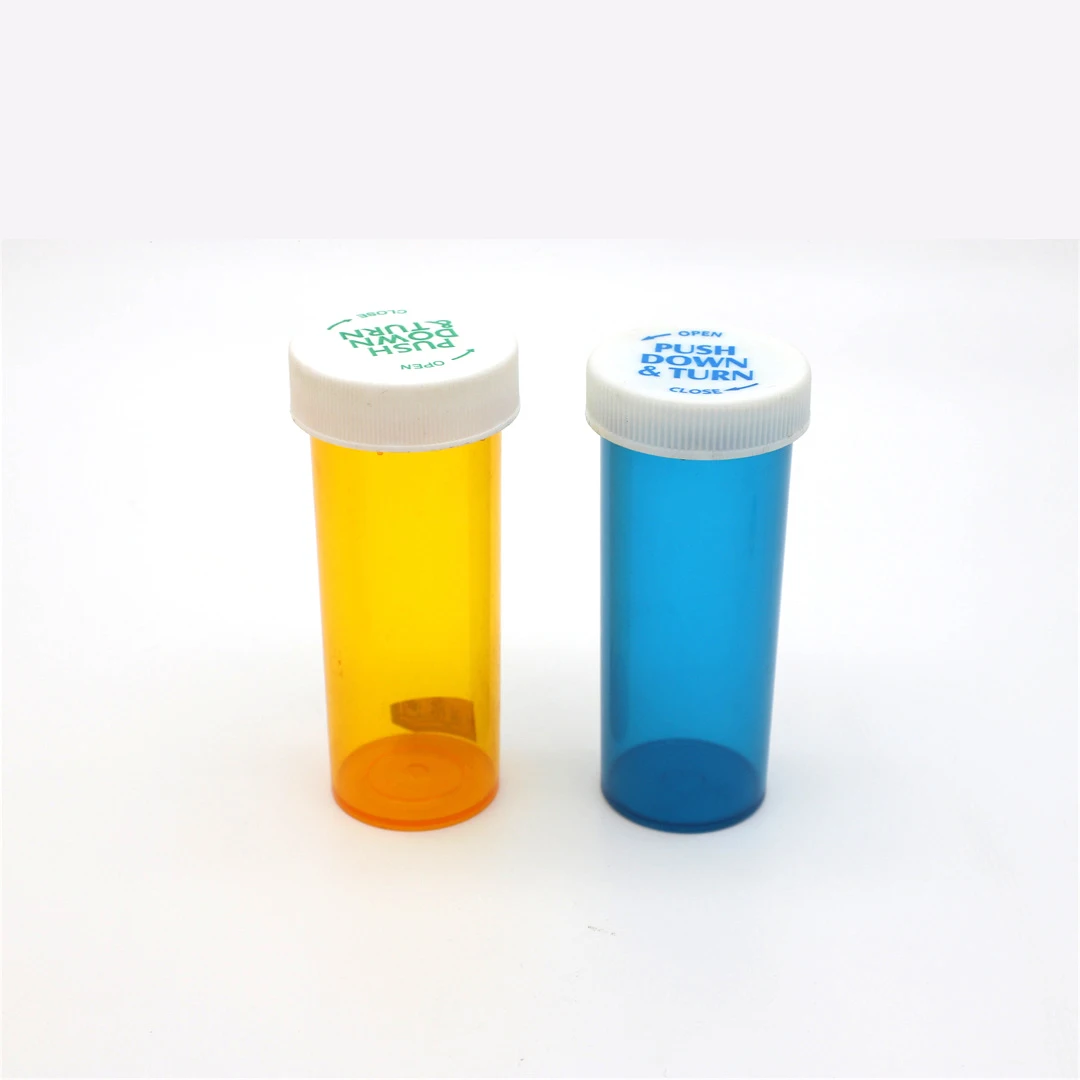 50ml food dry flower storage container PP plastic medicine pill bottles with CRC lids child proof packaging 13DR 12DR custom