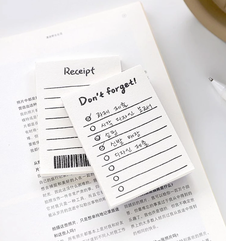 50pcs mini Planner Memo Pad Study Work Plan Notebook Functional Non-sticky List Notepad Paper School Office Supplies Stationery