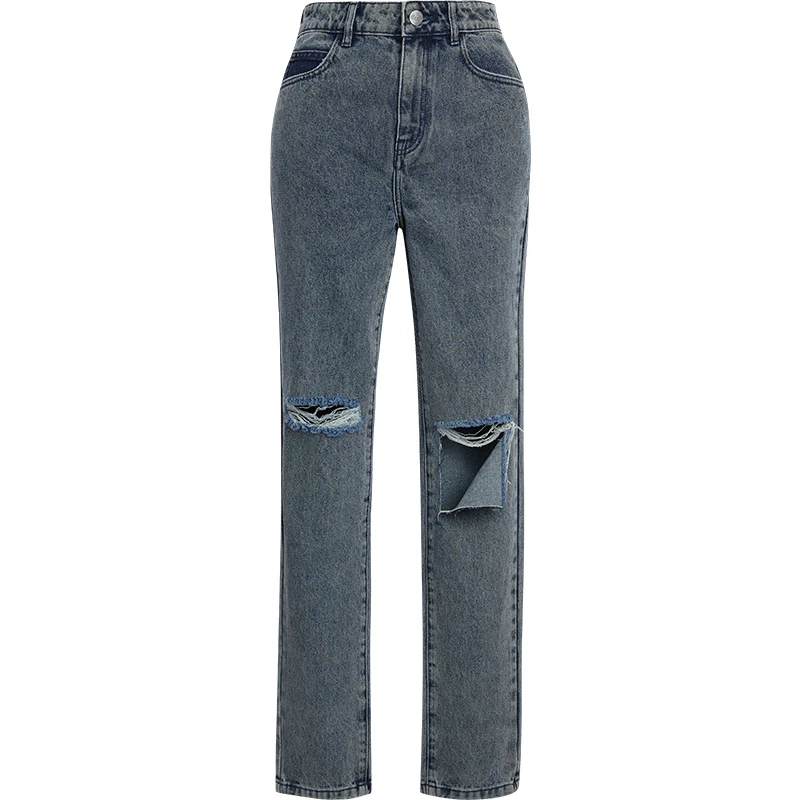 
Tall Waist Ripped Straight Leg High Rise Ripped Mom Ripped Jeans Women 