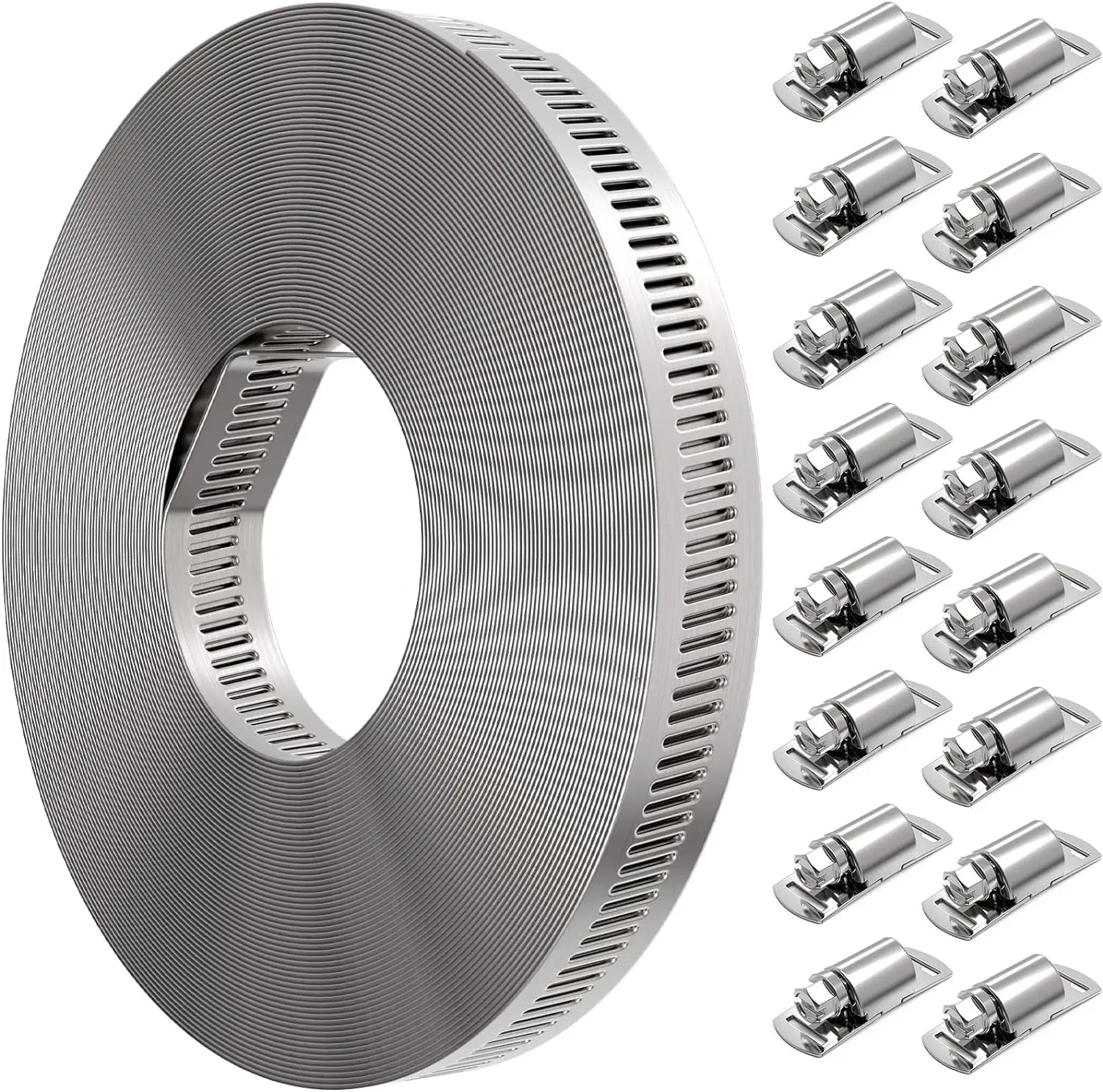 Stainless steel DIY clamp fastener of Abrazaderas de manguera de acero inoxidable 304 rollo de hose clips for gas