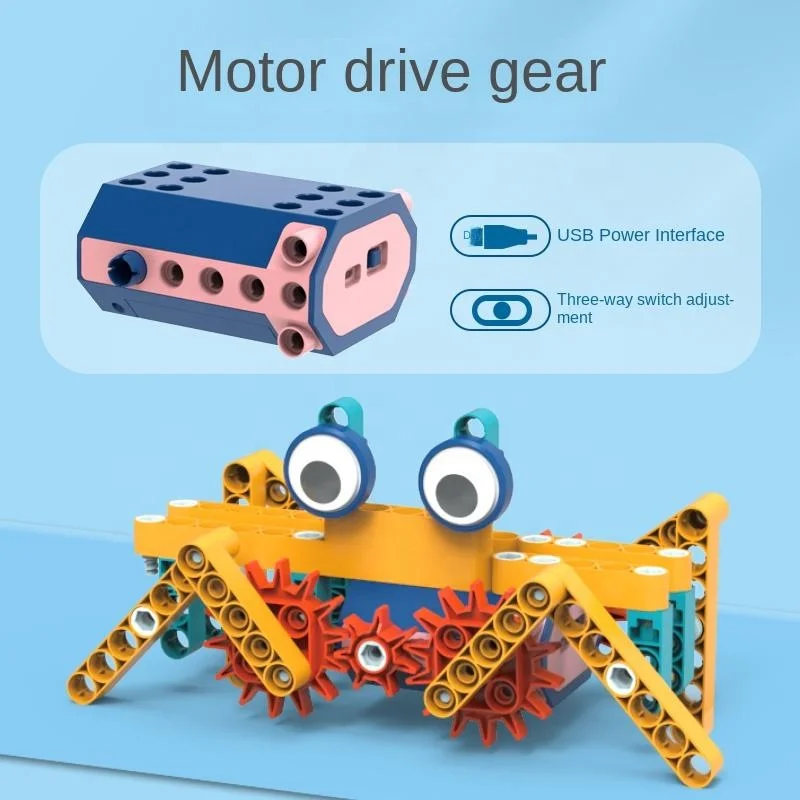 New 116pcs STEM toy building blocks electric gear drive DIY engineering construction building toy sets with motor