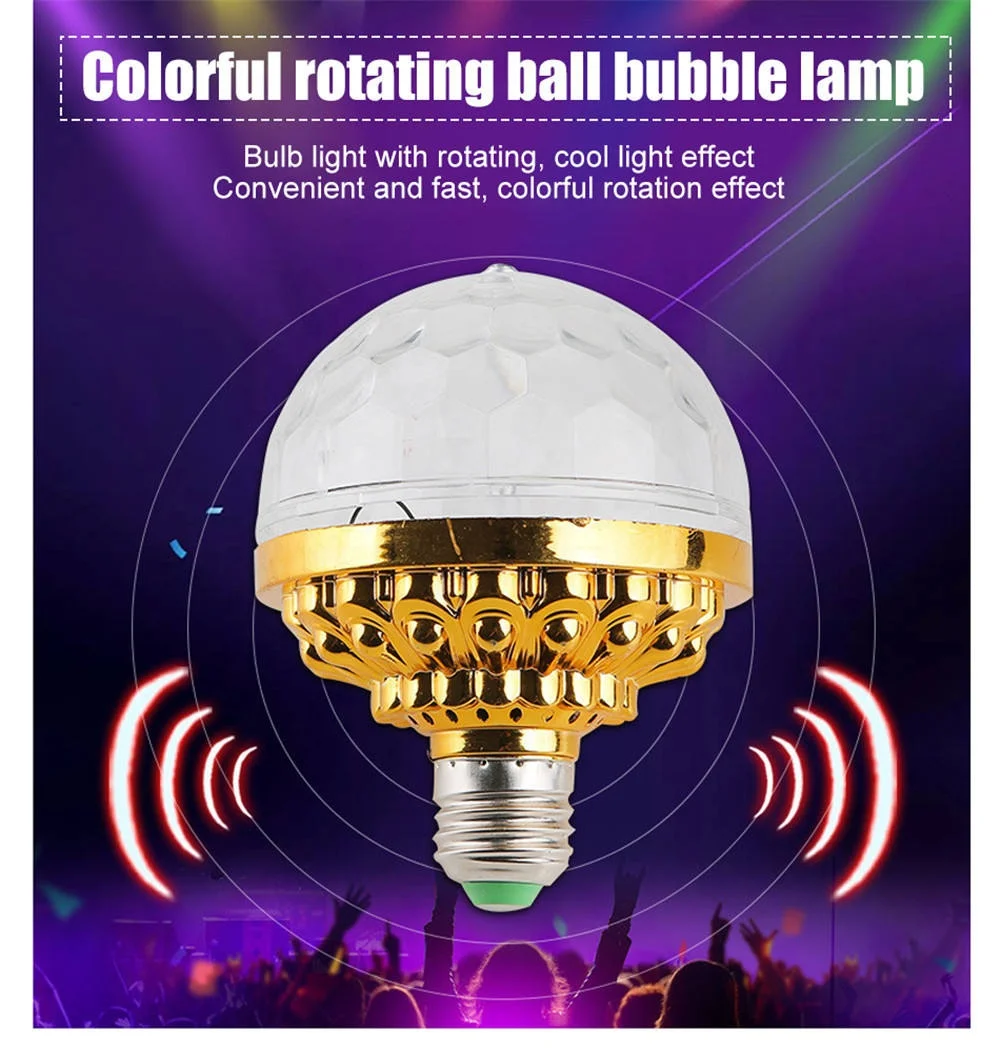 Christmas Dj Party Led Bulb E27 Base Rgb Colorful Mini Led Par Light Stage Rotating Ball Lamp Disco Led Stage Lights