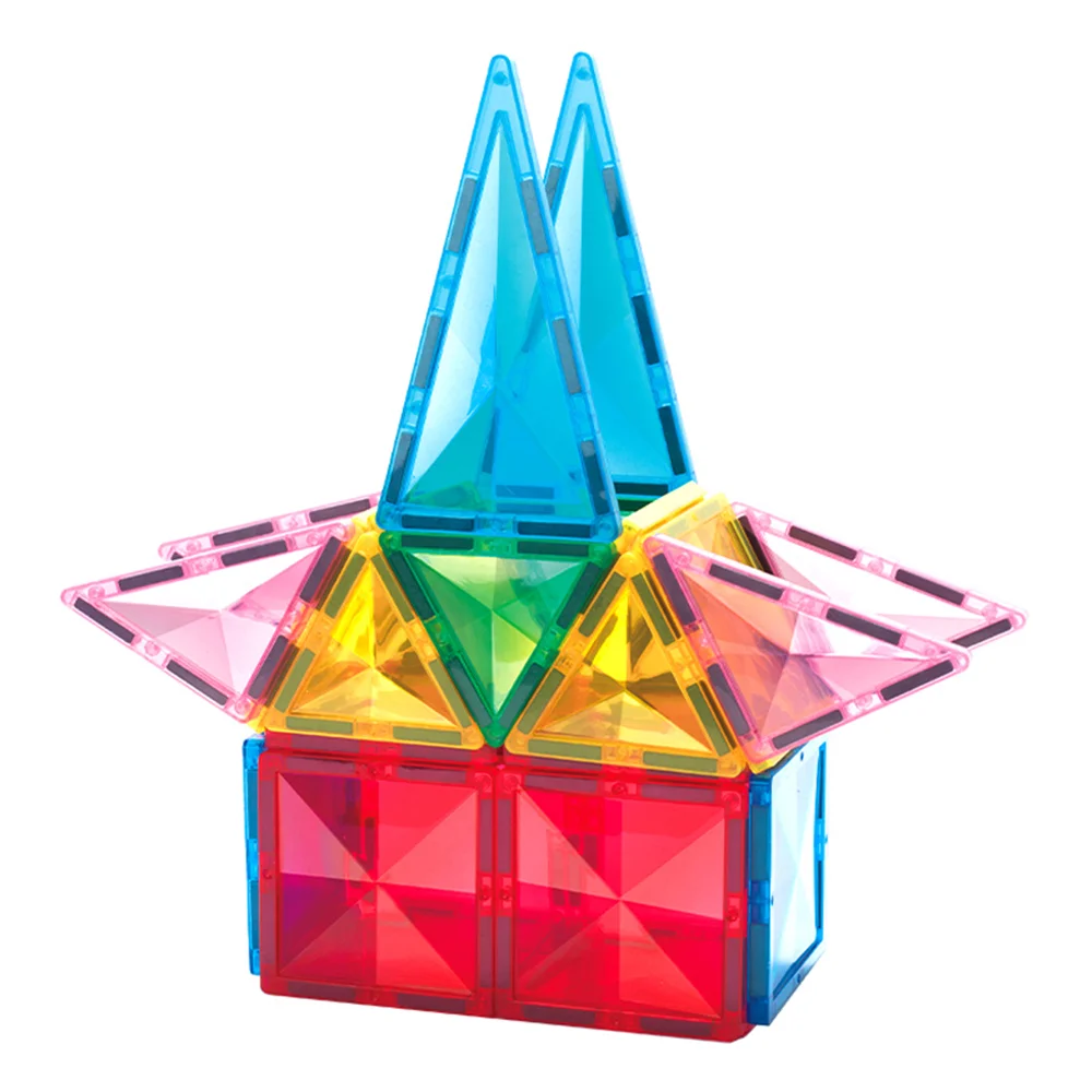 25pcs DIY Diamond Shape Starshine ABS Plastic Magnetic Tiles Kids Magnetic 3D Building Blocks Sets Creative Toys For Kids Gift