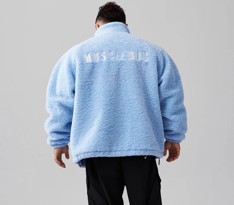 Wholesale winter Outdoor Clothing Mens Custom  Sherpa Jacquard trapstar Fleece Jacket 5