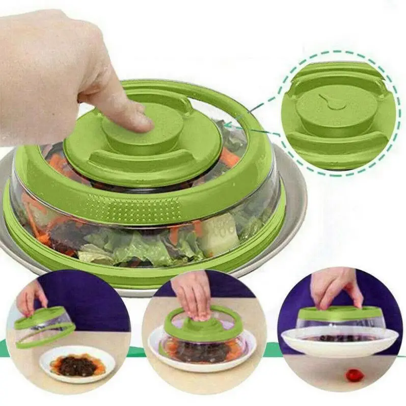 
Vacuum Food Sealer Cover Kitchen Instant Fresh Crisper Fruit Preservation Food Fresh Keeping Wrap Reusable Wrap Seal Lid 