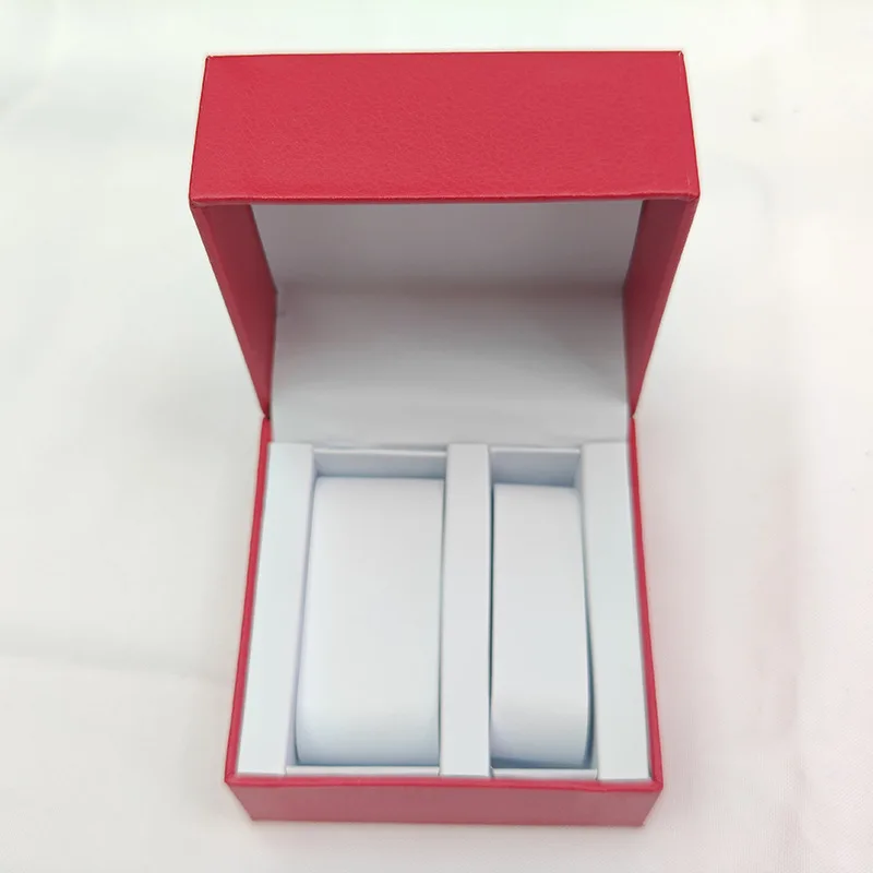 Factory Stock pink blue black orange color couple watch box high quality paper bracelet watch jewelry set square case
