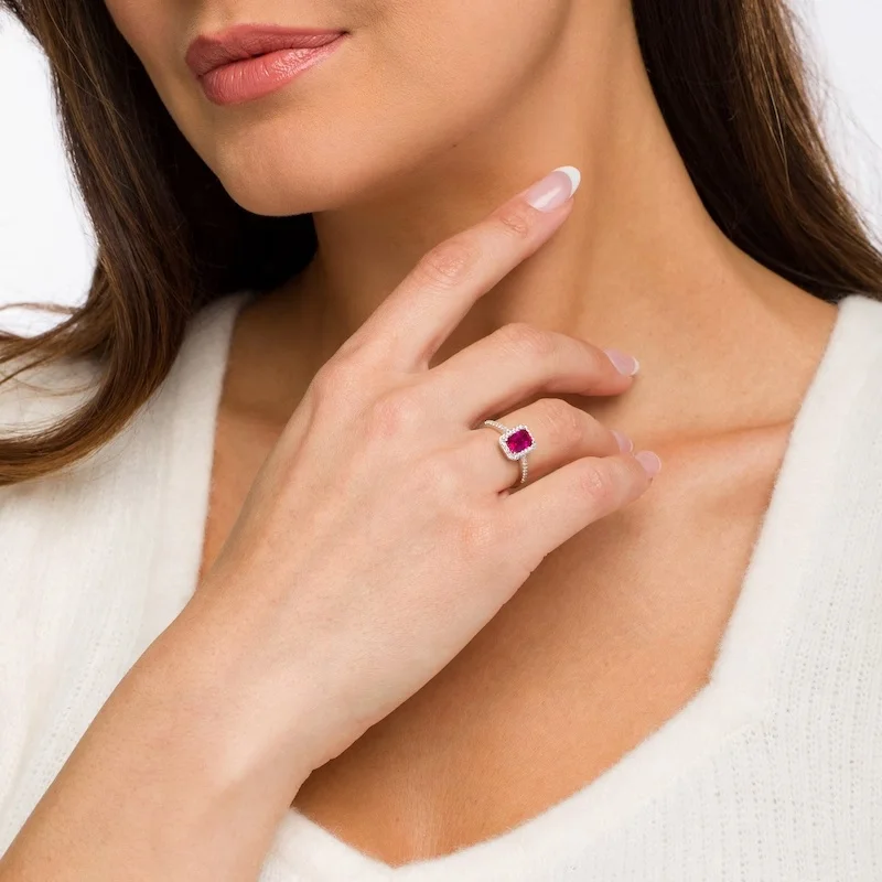 Hot Selling Wholesale Jewelry Wedding   Fashionable Synthetic Ruby 925 Sterling Silver Red Birthday Gift Ring Ruby Ring