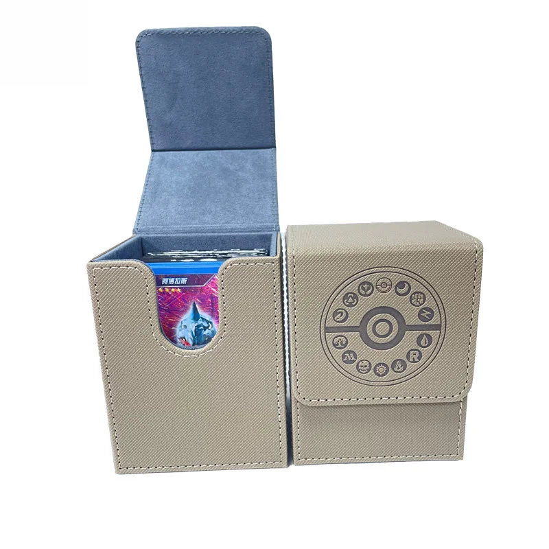 High quality PU Leather Game Pu Cards Deck Box Game Card Box poke mon Trading Card Storage Box