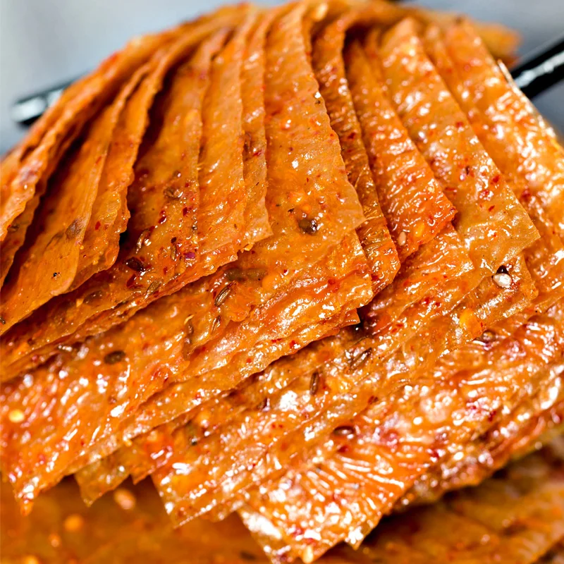 
chinese Genji Food hot spicy bean curd sheets snack spicy yummy ready to eat spicy bean food dried soybean slice lapian 