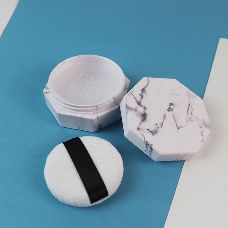 SF11 in stock empty Octagonal loose powder container jar 10g 20g with sifter and puff
