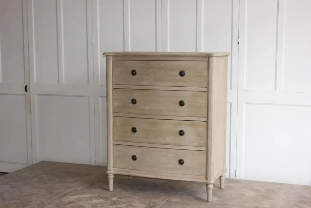 french style solid wood chest of drawer for bedroom design