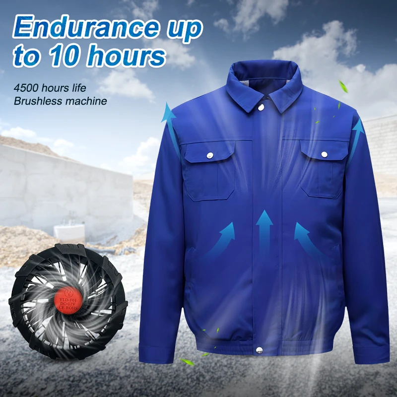 Summer battery coat air conditioned jacket cooling clothes fan jacket with fan worker wear uniform