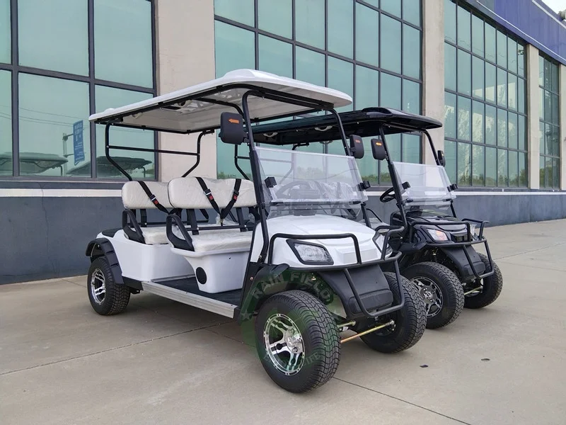 Chinese Custom 4 Seater  4 wheels  Folding Golf Carts Electric Golf Cart 48 Volt Golf Cars buggy