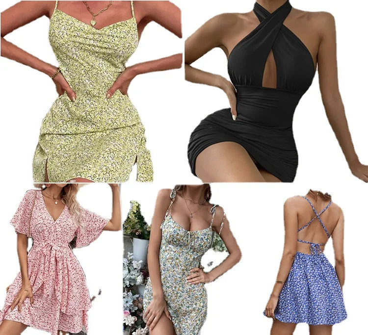 Brand new casual dress bulk clothes bale Womens dress swimsuit apparel stock tops womens clothes