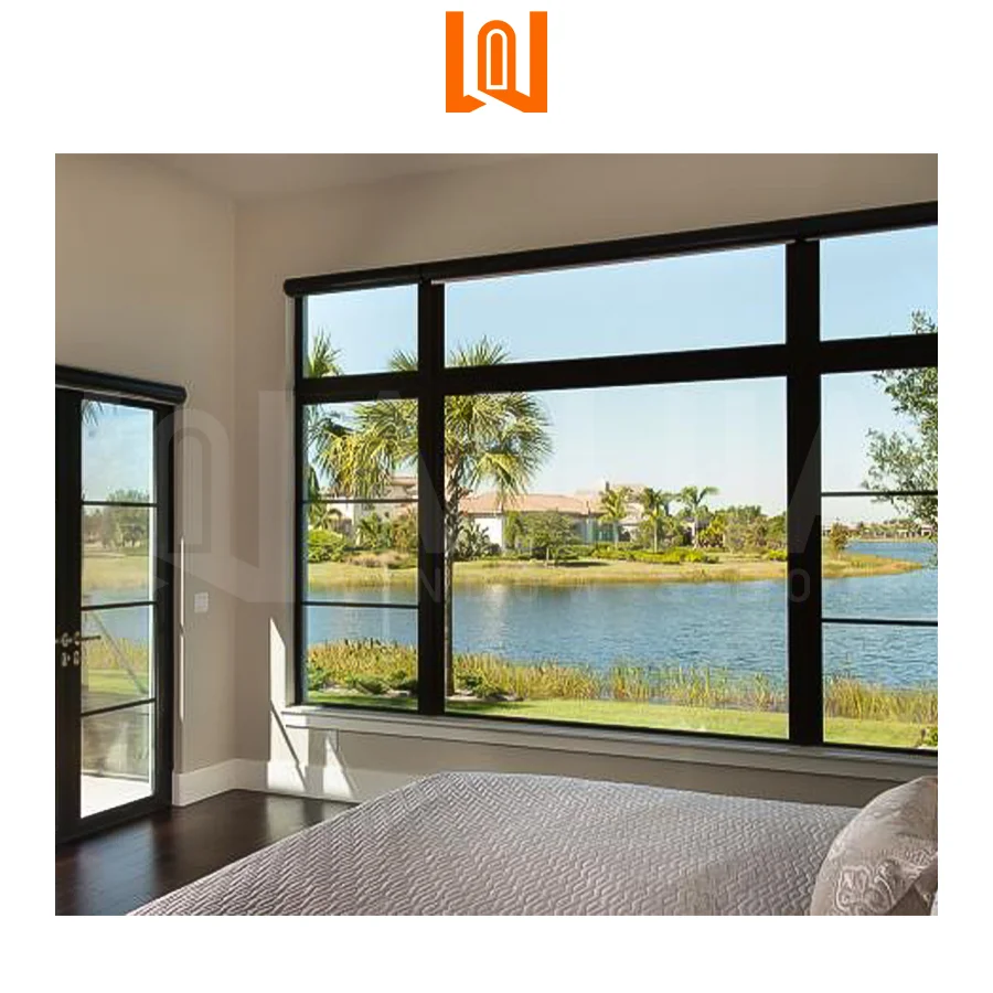 Customized Size Aluminum Tempered Glass Window Fixed windows Energy Saving Aluminum Fixed Window