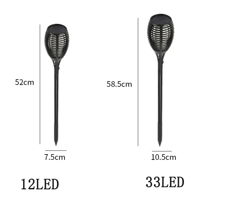 Solar flame lamp outdoor courtyard garden landscape lamp LED rechargeable lawn decoration induction torch lamp