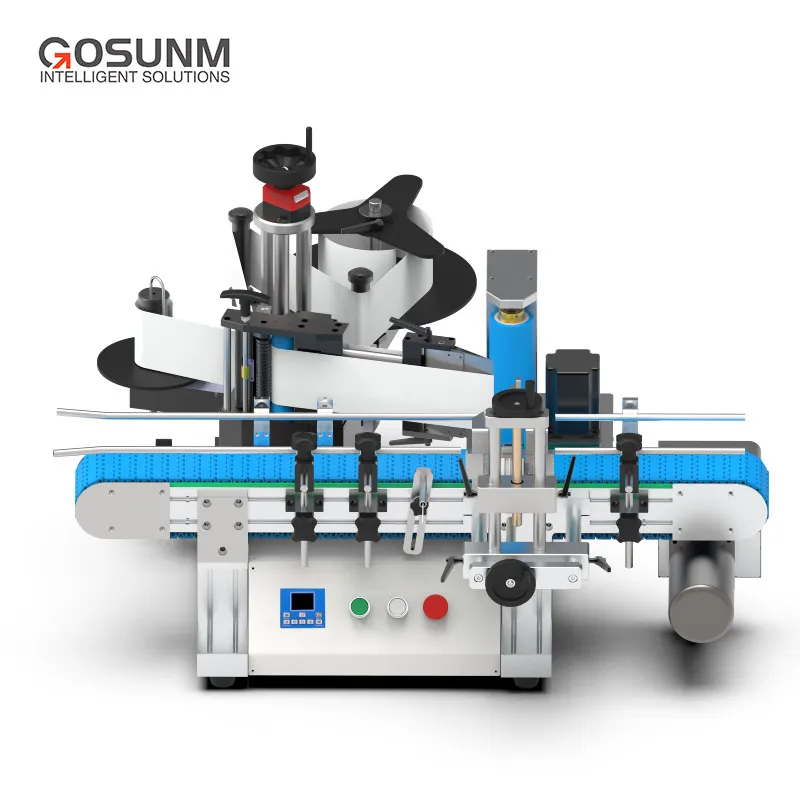 GOSUNM Automatic Sticker Can Jar Tin Labeling Machine Glass Plastic PET Round Bottle Labeling machine
