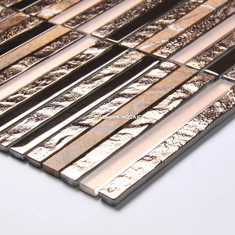 Square Shape Natural Stone Glass Exterior House Front Wall Tiles Design Decorative Outdoor Mosaic