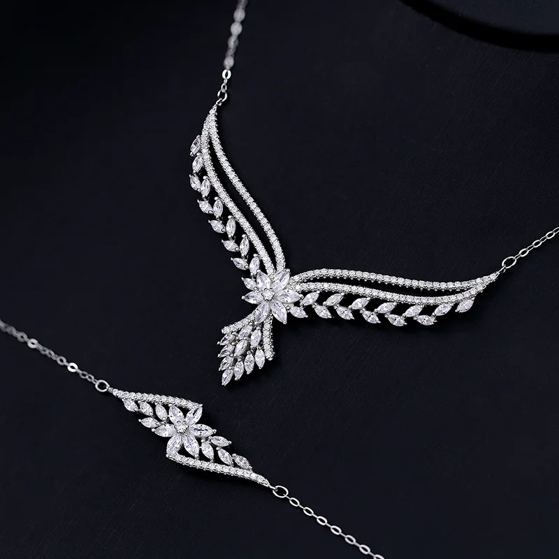 Luxury Delicate Shiny Cubic Zirconia Nigerian Style Jewelry Sets Dubai Gold Women Wedding Jewelry Sets