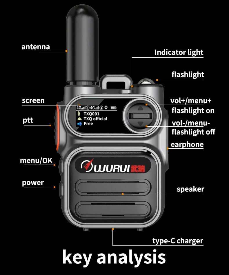 Rechargeable long-distance bidirectional wireless Woki Tokike handheld professional intercom transceiver