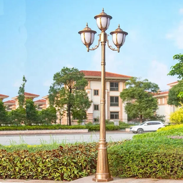 European style courtyard light double head  three head community street light outdoor waterproof garden light