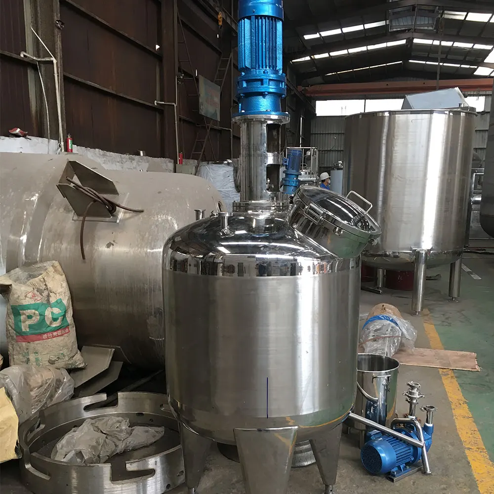 Best Price Sanitary Stainless Steel Cosmetics Production Equipment Emulsion Mixer Electric Steam Heating with Manhole