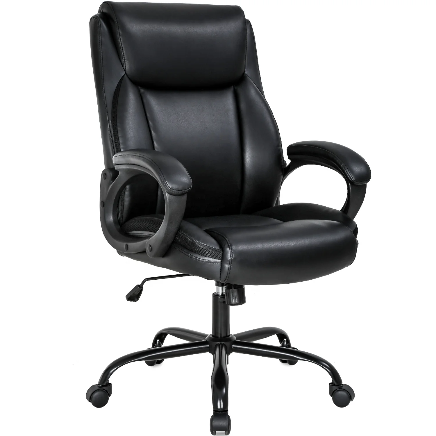 
adjustable ergonomic leather executive High Back Flip-up armrest PU leather Office Chair 