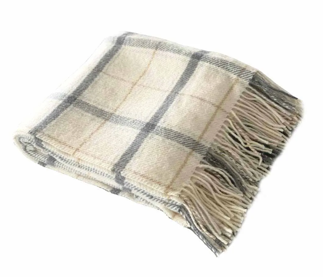 plaid weighted 100% wool merino blankets for winter