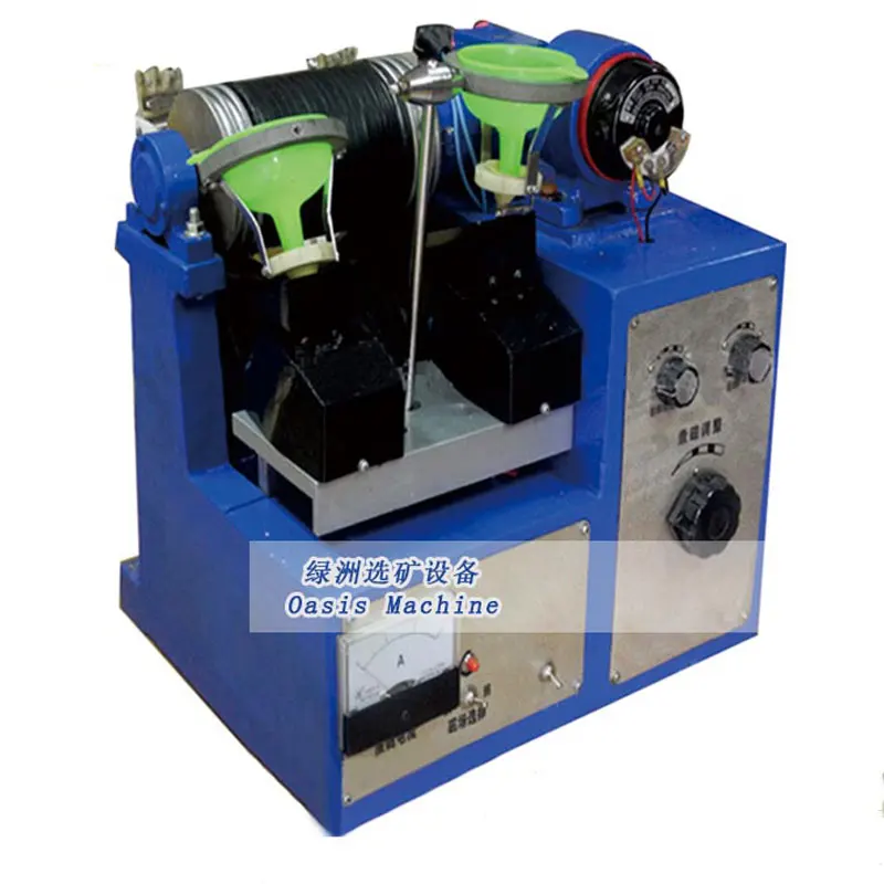 Магнитный сепаратор LZCG120 с двойными магнитными пластинами, 0-14000GS, Регулируемый магнитный роликовый сепаратор, лабораторный сухой магнитный сепаратор