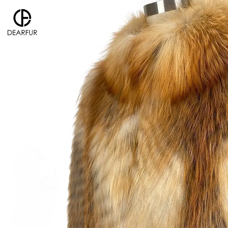 New Design Wholesale 100% Ethically Farmed Warm Fox Fur Coat Faux Mink Fur Coat for Women