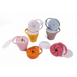 Collapsible Toddler Baby Snack Storage Pot No Spill Silicone Folding Kids Baby Snack Container Cup wtih Strap Lid for Children