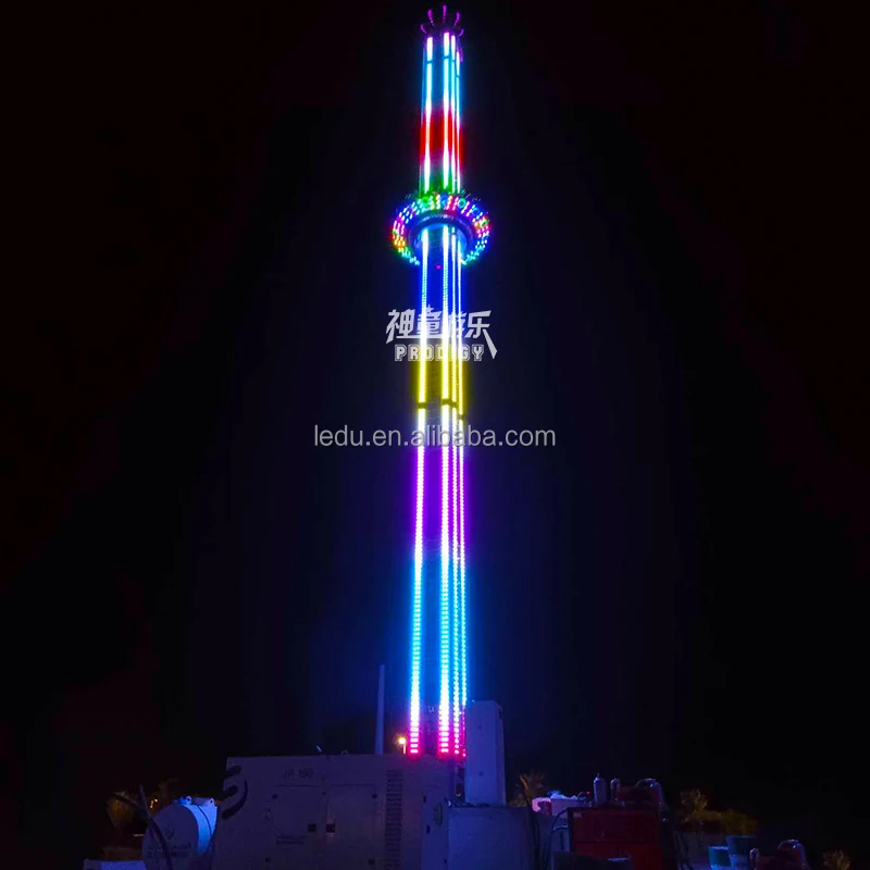 Theme park drop and twist tower 25 meter high sky drop tower amusement for sale