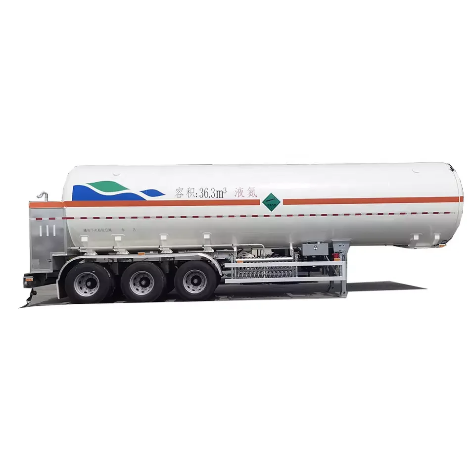 High Quality 3 Axles Liquid Nitrogen Transport Gas Tank Semi Trailer Tanker For Sale