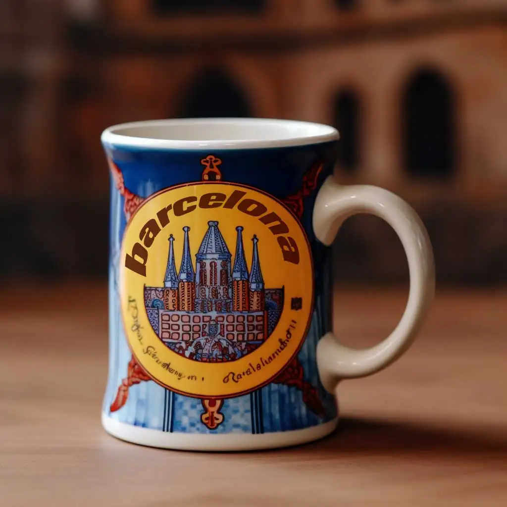 Barcelona historic sites ceramic mug Souvenir coffee cup from Barcelona