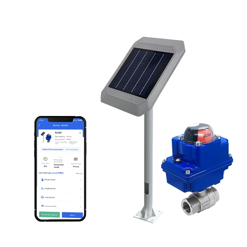 IOT LoRaWAN 4 Lora Intelligent Controlled Solar Powered Stainless Steel Actuated Ball Valves