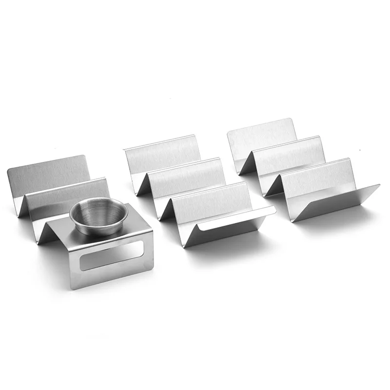 High Quality Guarantee Premium Stainless Steel Taco Tray Taco Shell Stand Up Holders