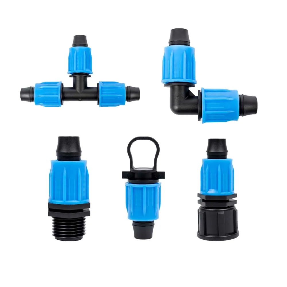 Plastic Drip Tape connector pe pipe fitting Agriculture PN16 drip irrigation fittings for Farm Irrigation System