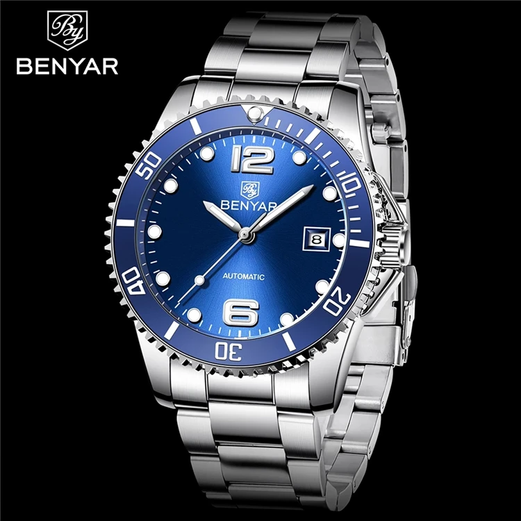 BENYAR 5152 Топ Брендовые мужские механические часы Мода Роскошные из нержавеющей стали 2021 водонепроницаемые спортивные