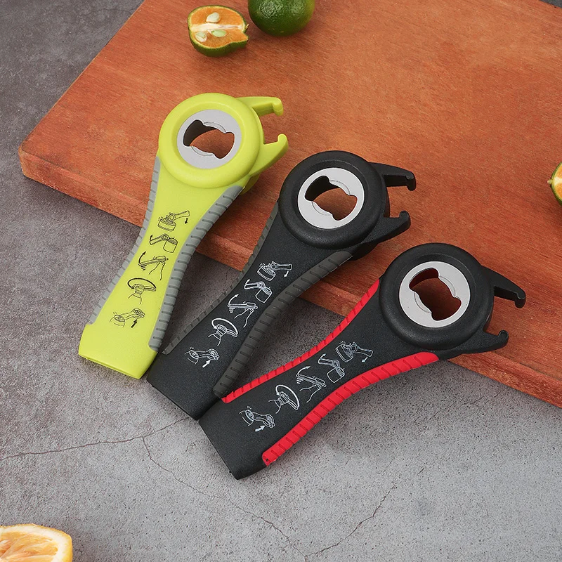 Bottle Opener Top Seller Kitchen Gadgets Multifunction 5 in 1 Non-slip Handle Can Opener Manual Can Opener